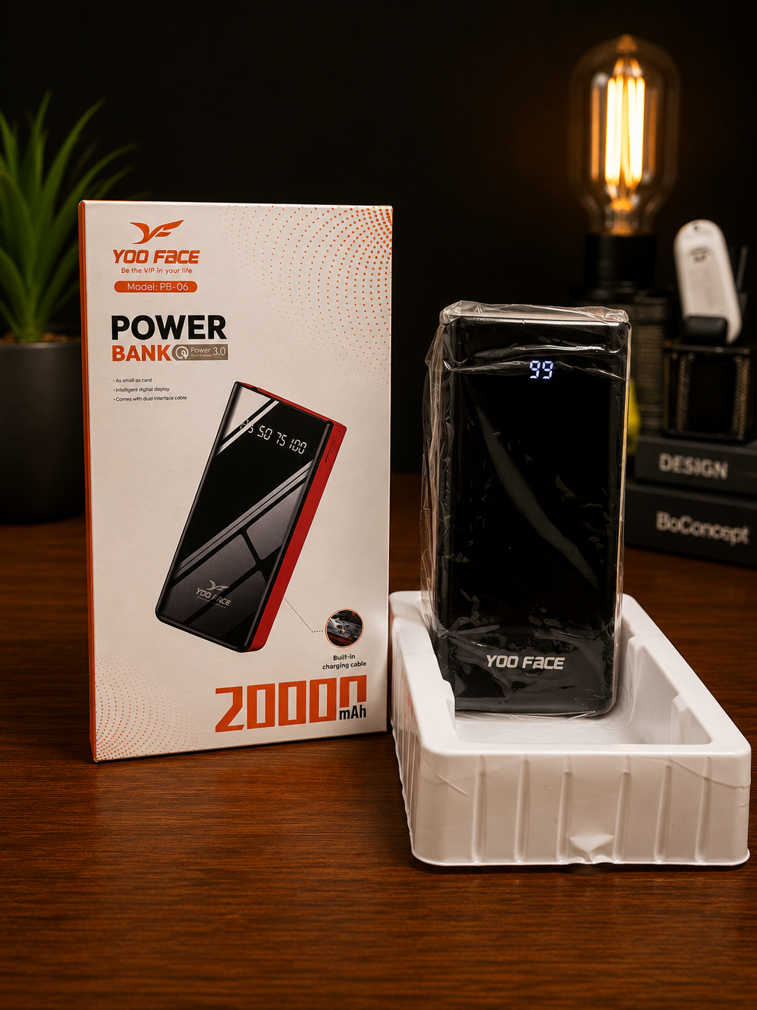 Power Bank YOO FACE PB-06 20000mAh avec Écran LED Digital – Image 2