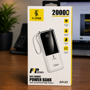 Power Bank FJ STAR AH-03 20000mAh Charge Rapide 20W avec Écran LED Digital