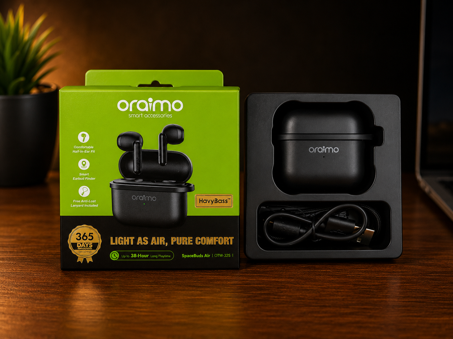 Oraimo SpaceBuds Air OTW-325 – Écouteurs Bluetooth Sans Fil avec 38H d’Autonomie – Image 2