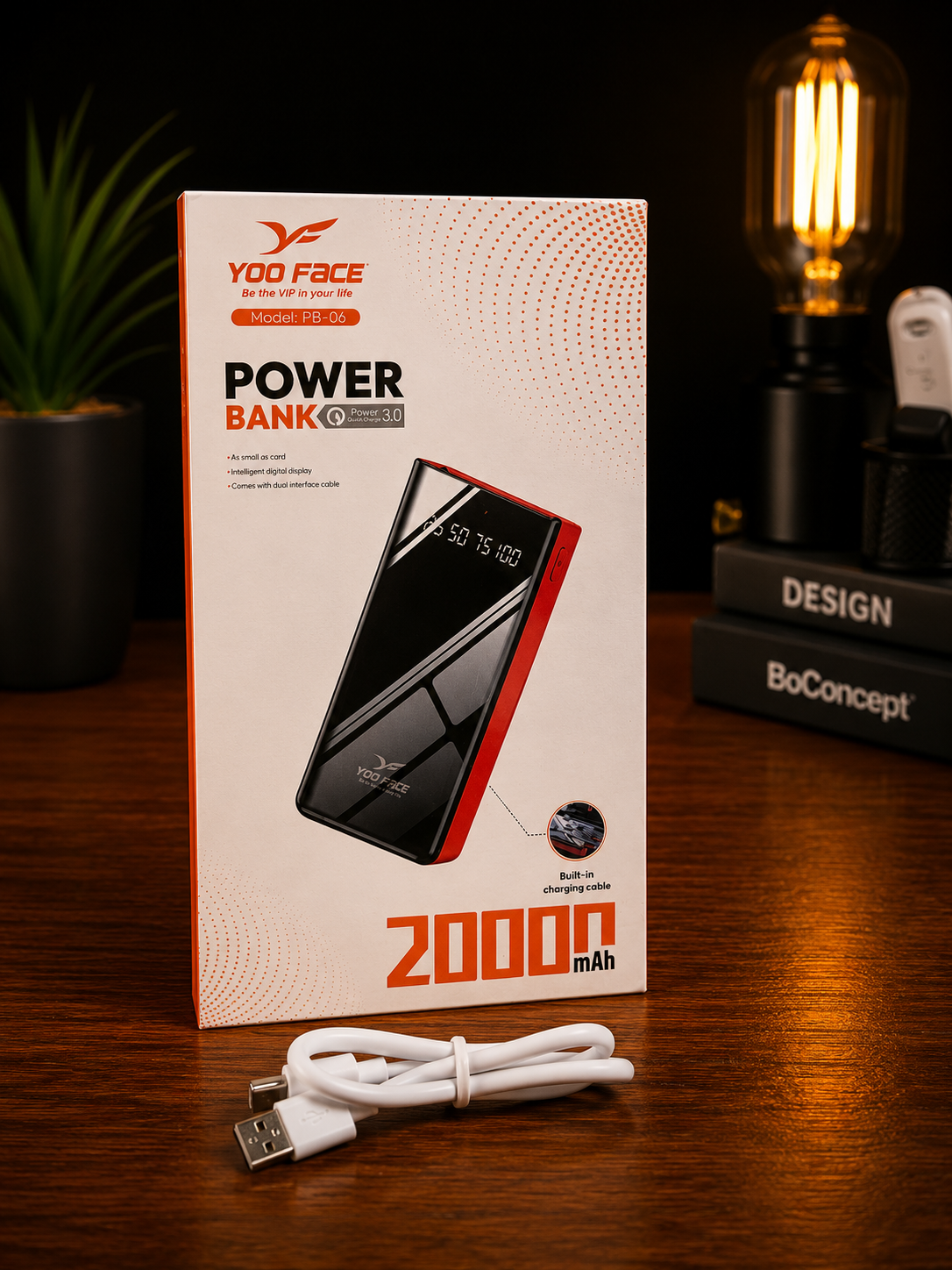 Power Bank YOO FACE PB-06 20000mAh avec Écran LED Digital – Image 4