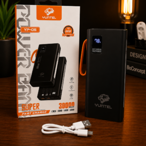 Power Bank YUNTEL YP-05 30000mAh Charge Rapide PD 66W avec Écran LED