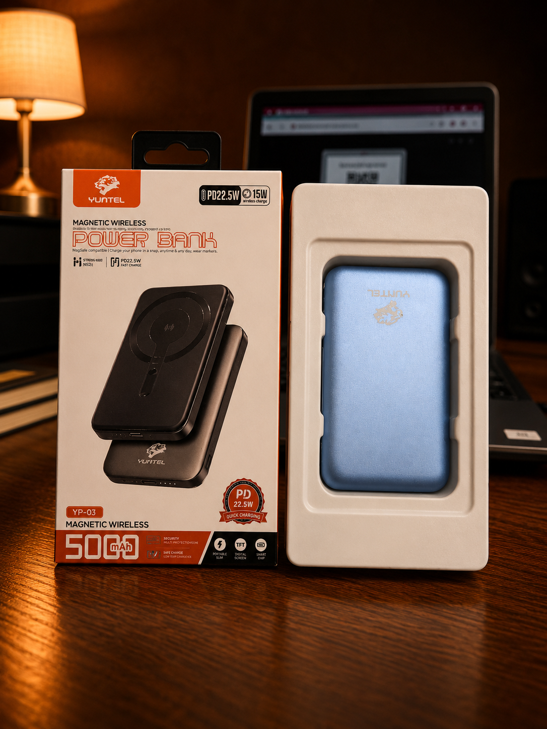 Power Bank Magnétique YUNTEL YP-03 5000mAh – Charge Sans Fil 15W – Image 3