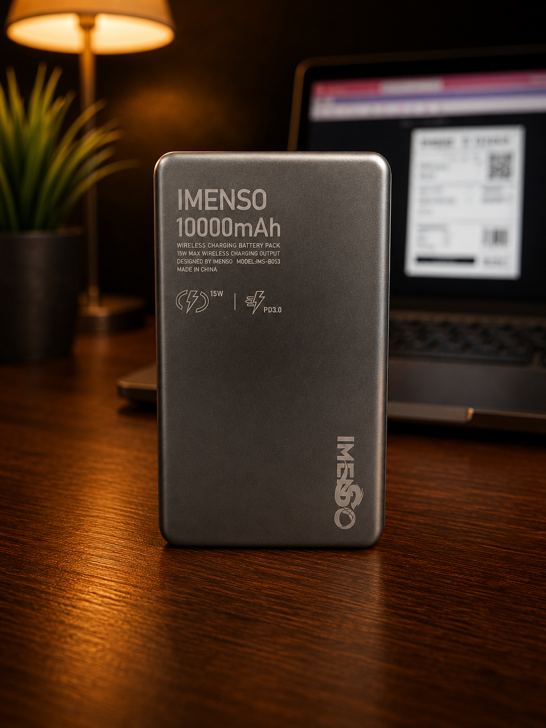 Power Bank Magnétique IMENSO IMS-B053 10000mAh – Charge Sans Fil MagSafe 15W – Image 5
