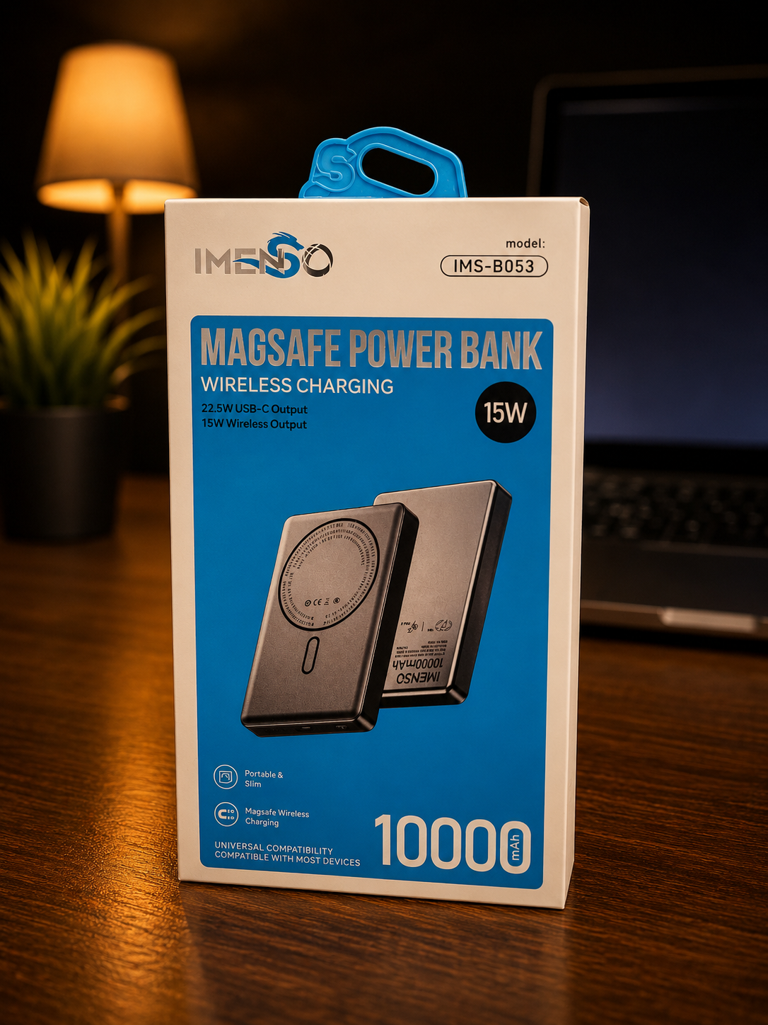Power Bank Magnétique IMENSO IMS-B053 10000mAh – Charge Sans Fil MagSafe 15W