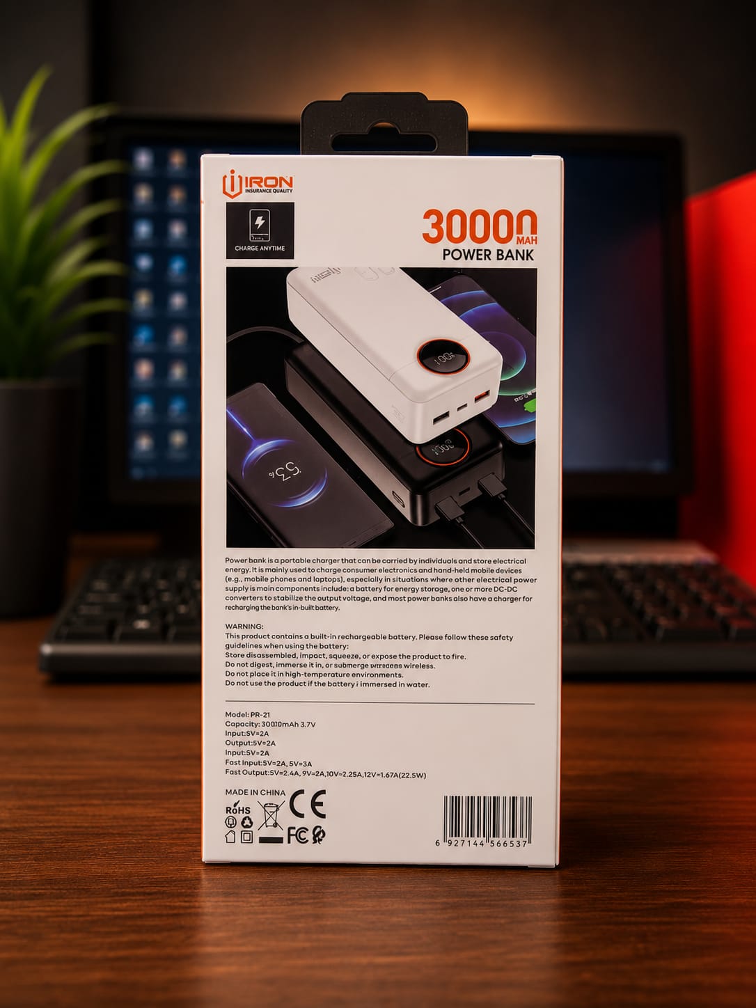 Power Bank IRON PR-21 30000mAh – Charge Rapide 22.5W – Image 2