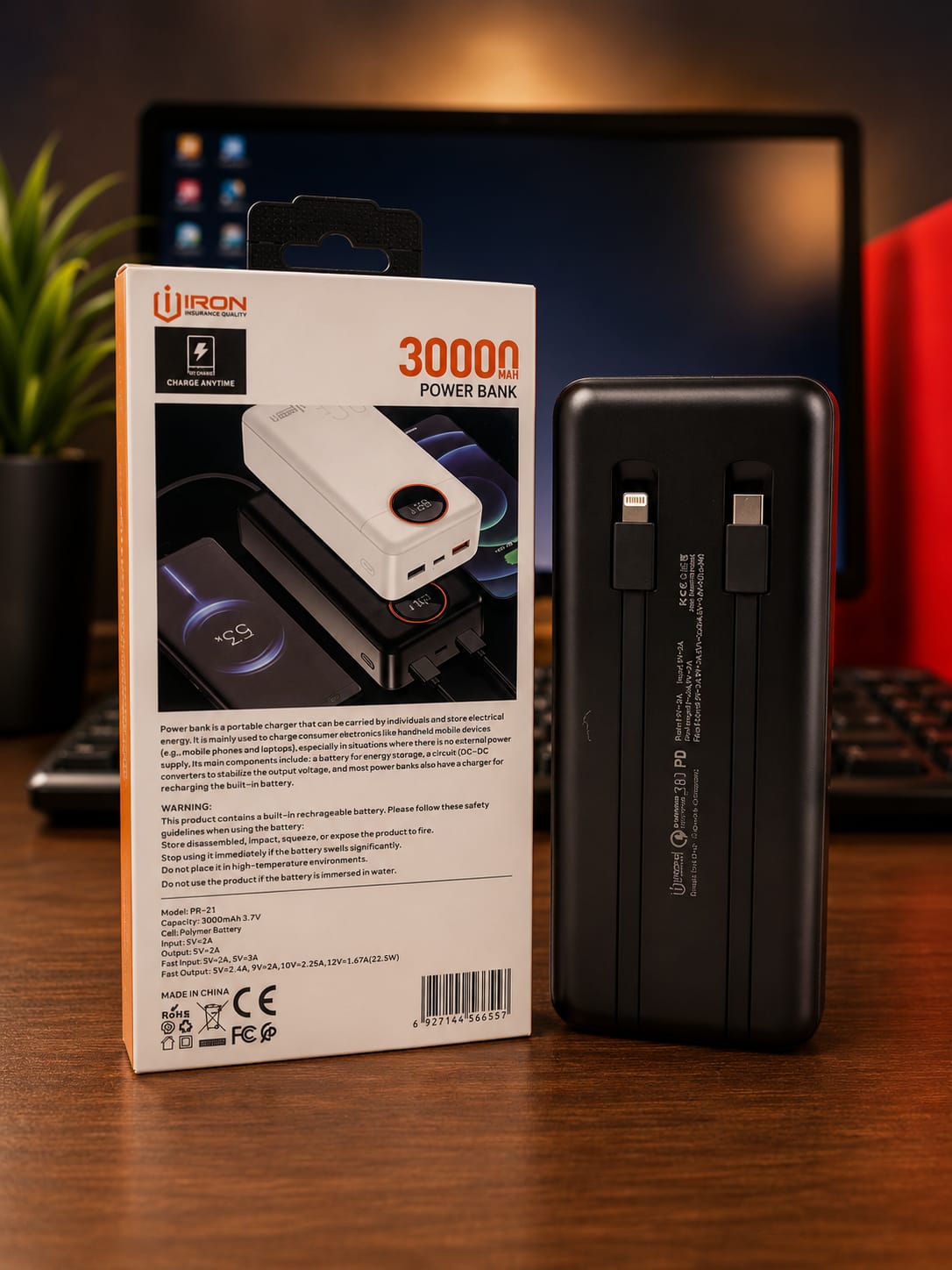 Power Bank IRON PR-21 30000mAh – Charge Rapide 22.5W – Image 4