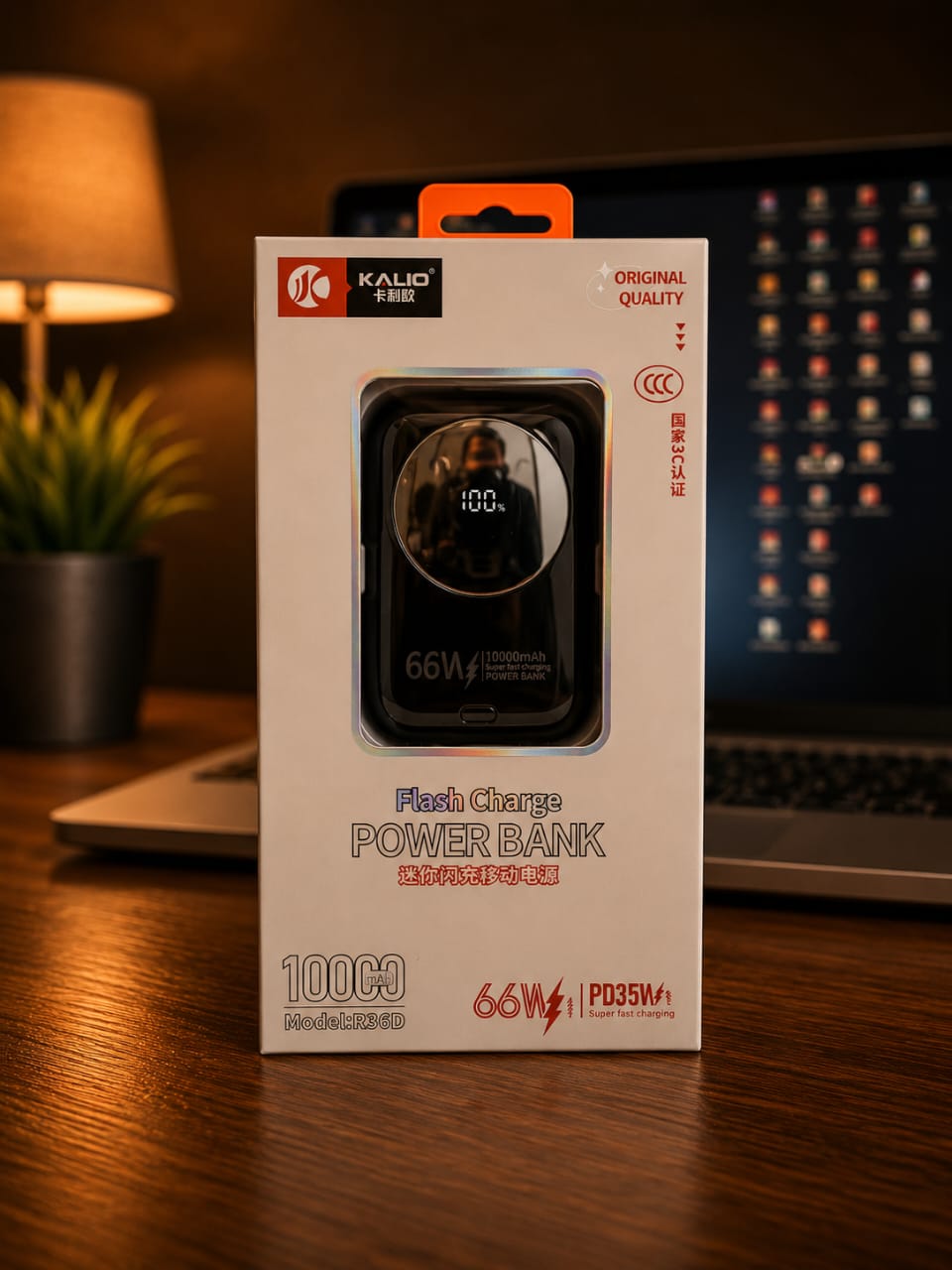 Power Bank KALIO R36D 10000mAh – Charge Rapide 66W avec Câbles Intégrés – Image 5