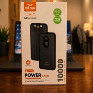 Power Bank YOO FACE PB-27 10000mAh – Charge Rapide 22.5W avec Câbles Intégrés