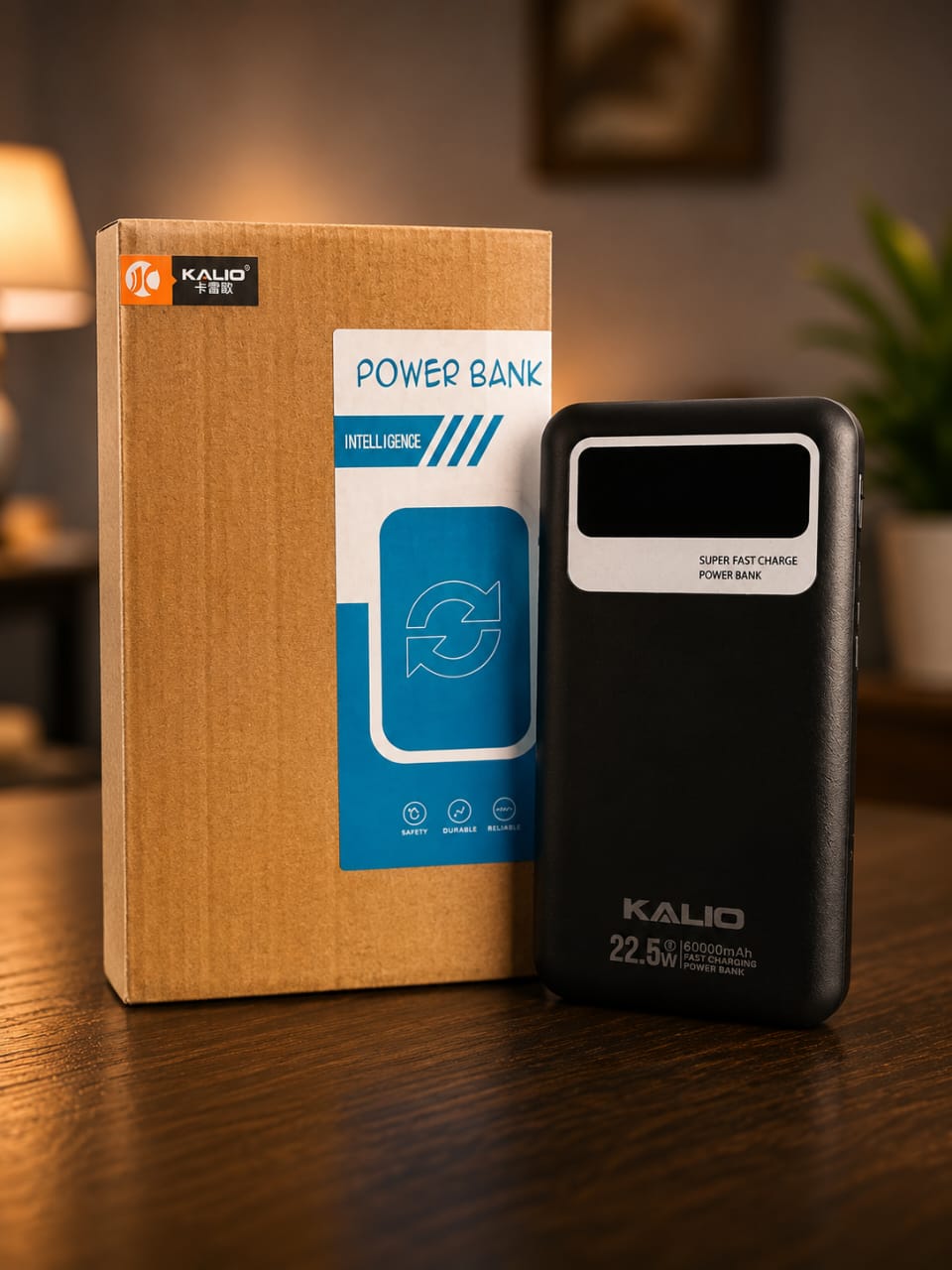 Power Bank KALIO 60000mAh – Charge Rapide 22.5W avec Lampe LED et Câbles Intégrés – Image 2