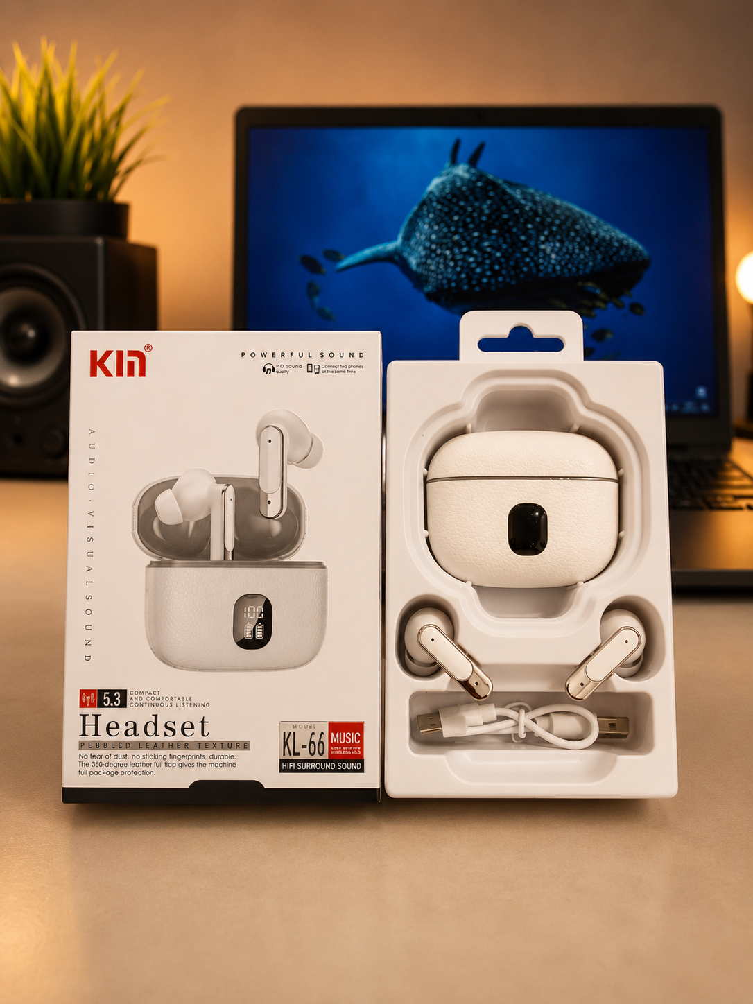 Écouteurs Sans Fil TWS KIN KL-66 Bluetooth 5.3 avec Écran LED – Image 3