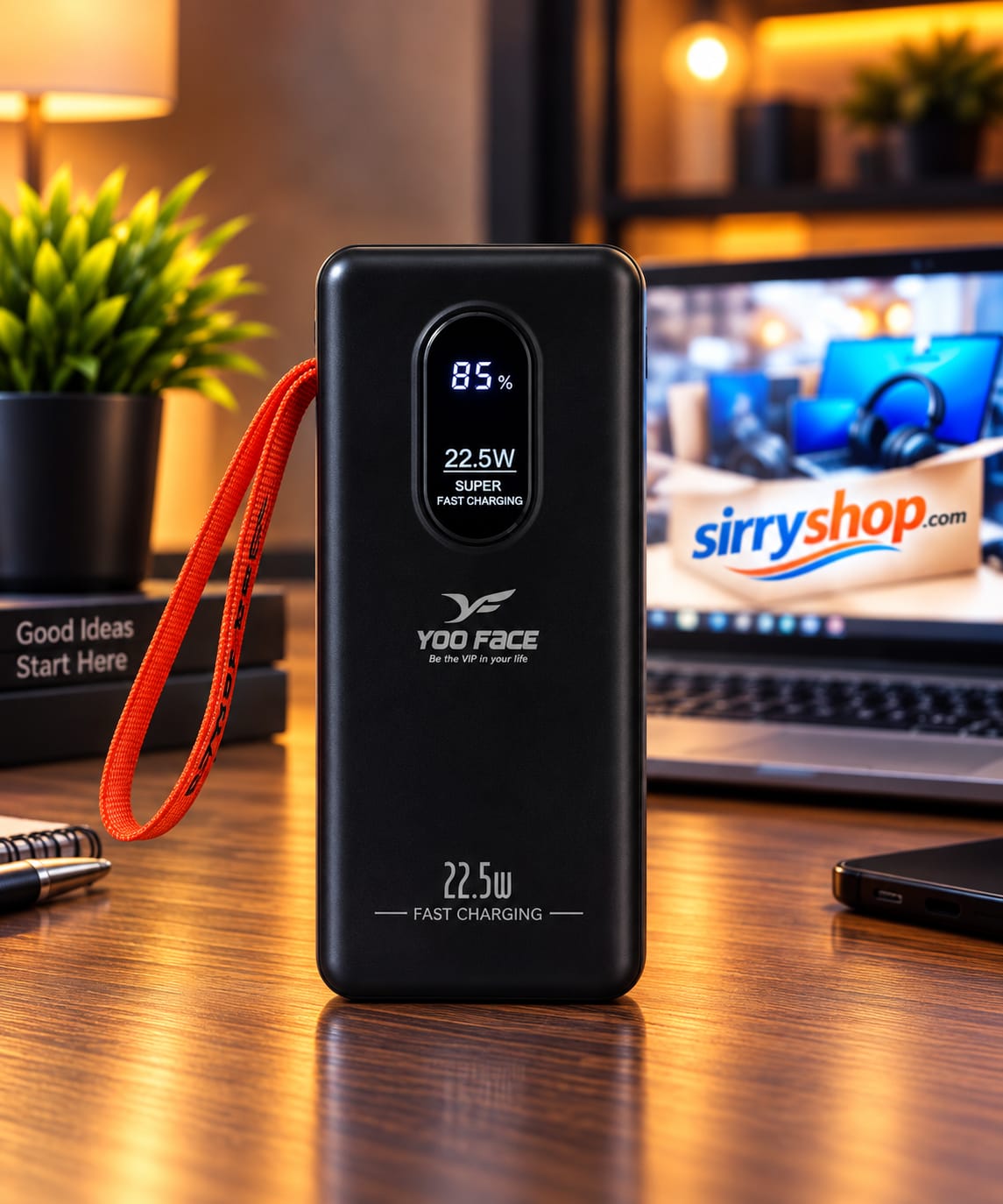 Power Bank YOO FACE PB-42 30000mAh 22.5W avec Écran Digital et Câbles Intégrés – Image 4