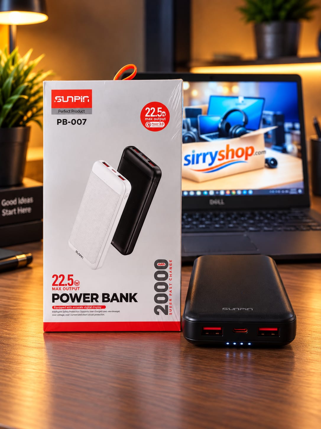 Power Bank SUNPIN PB-007 20000mAh 22.5W avec Indicateur de Batterie – Image 2