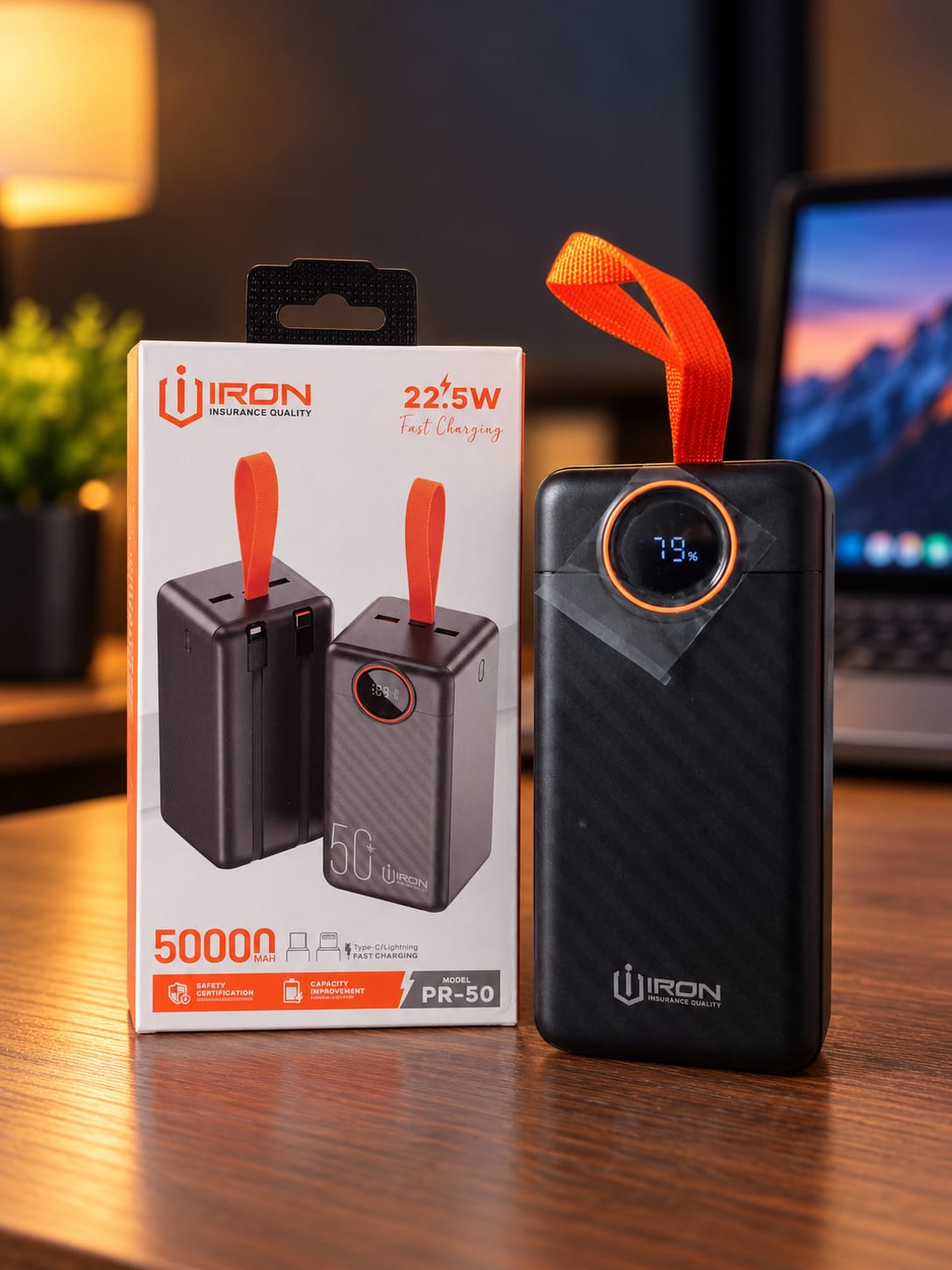 Power Bank UIRON PR-50 5000mAh 22.5W Fast Charging avec Écran LED – Image 5