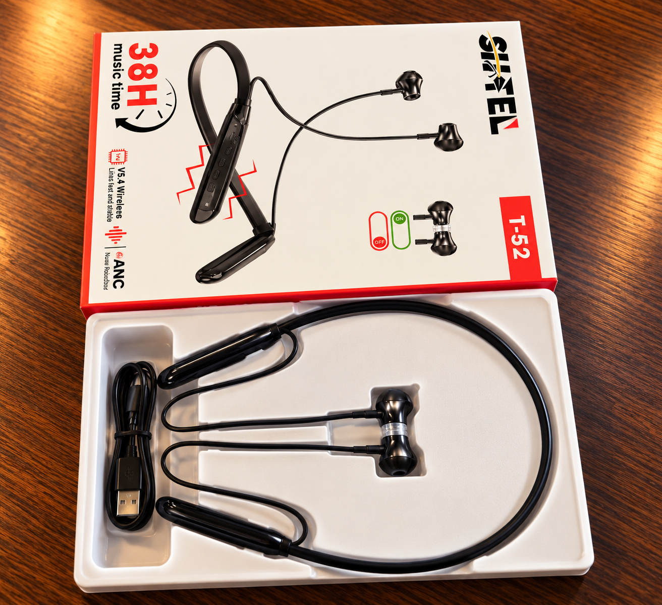 Écouteurs Sans Fil SIRVEL T-52 Bluetooth 5.4 avec ANC et Embouts Magnétiques – Image 3